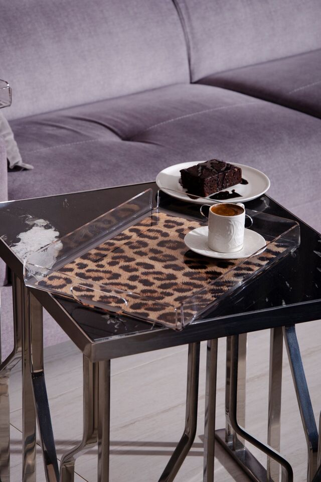 Wild Leopard Pleksi Tepsi L - 40x29,5 cm