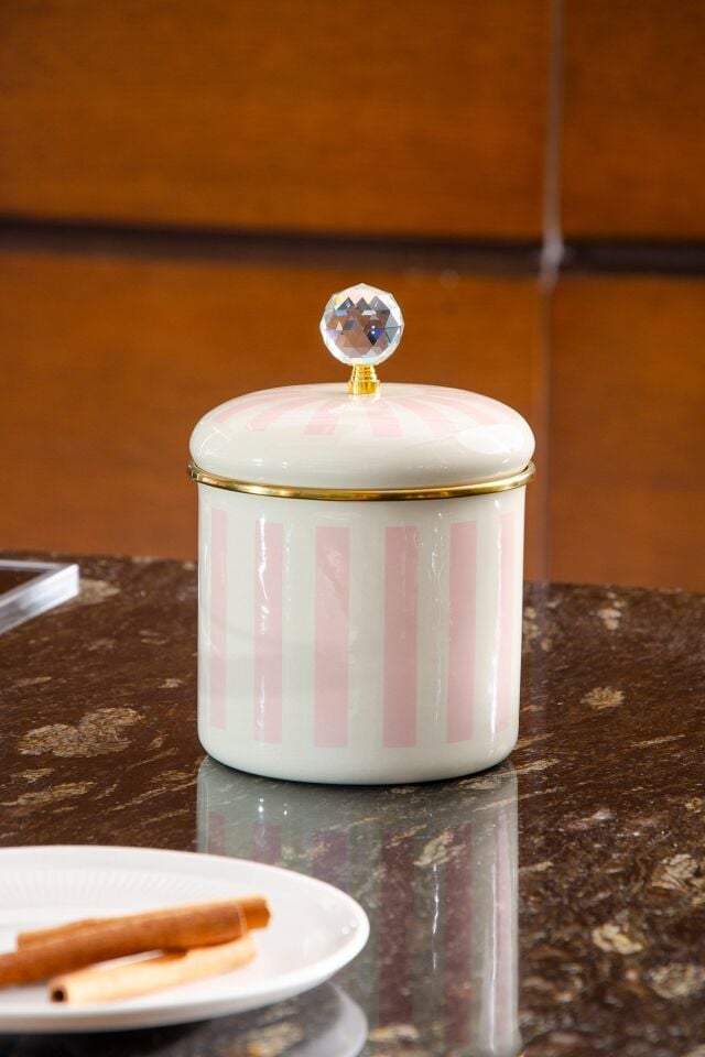 Blush Royale Emaye Kavanoz | Baharatlık | Saklama Kabı 1.15 Lt