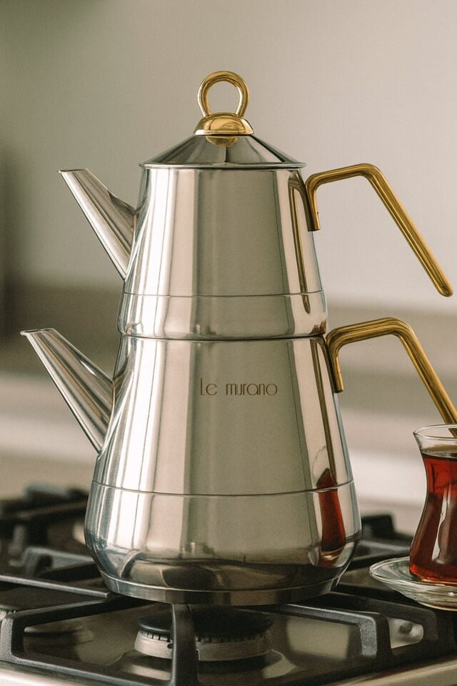 Bergamot Paslanmaz Çelik Large Çaydanlık Takımı