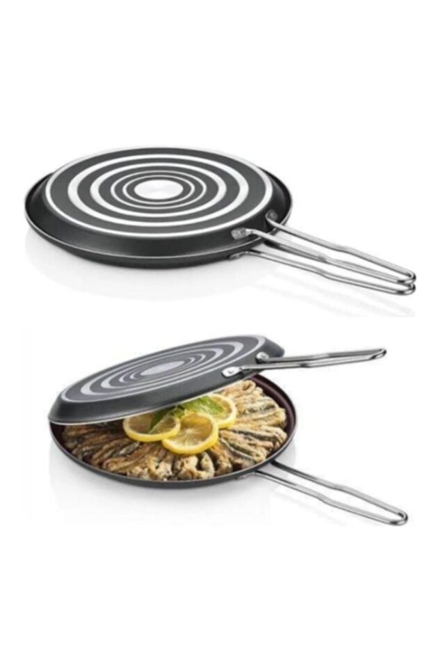 Çift Taraflı Granit Kaplama İkiz Balık Tavası 32cm