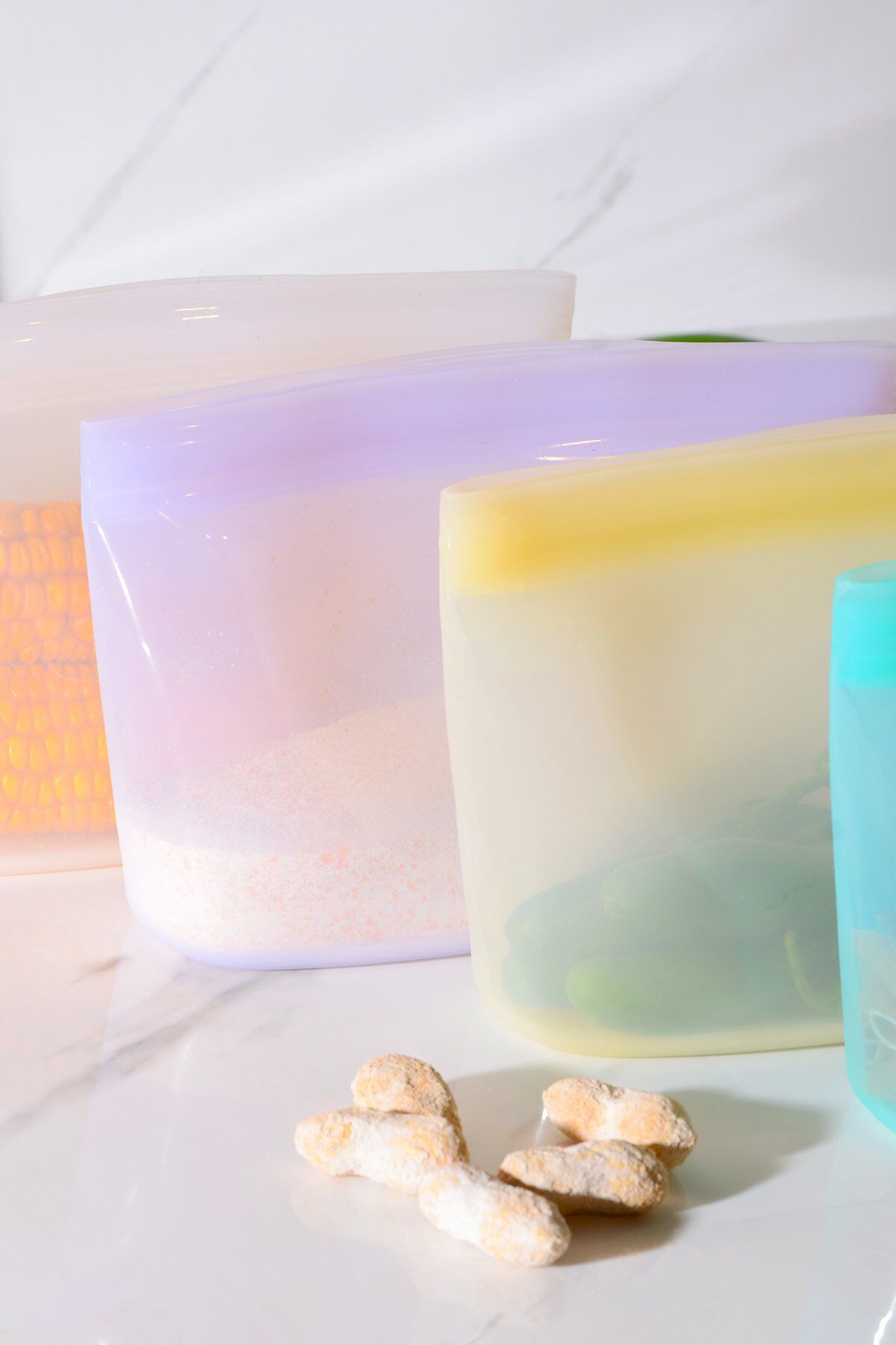 Lush Hava Sızdırmaz Kilitli Silikon Saklama Torbası 1000 ml | Mor