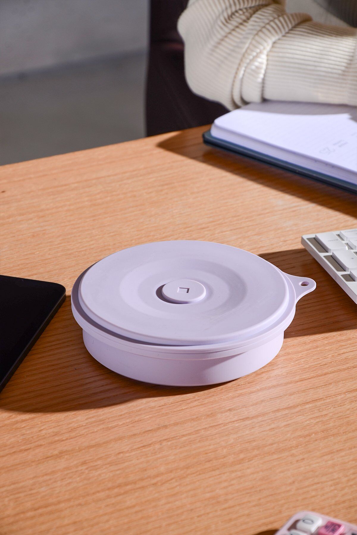 Mori Hava Sızdırmaz Yuvarlak Katlanabilir Silikon Saklama Kabı 600 ml | Mor