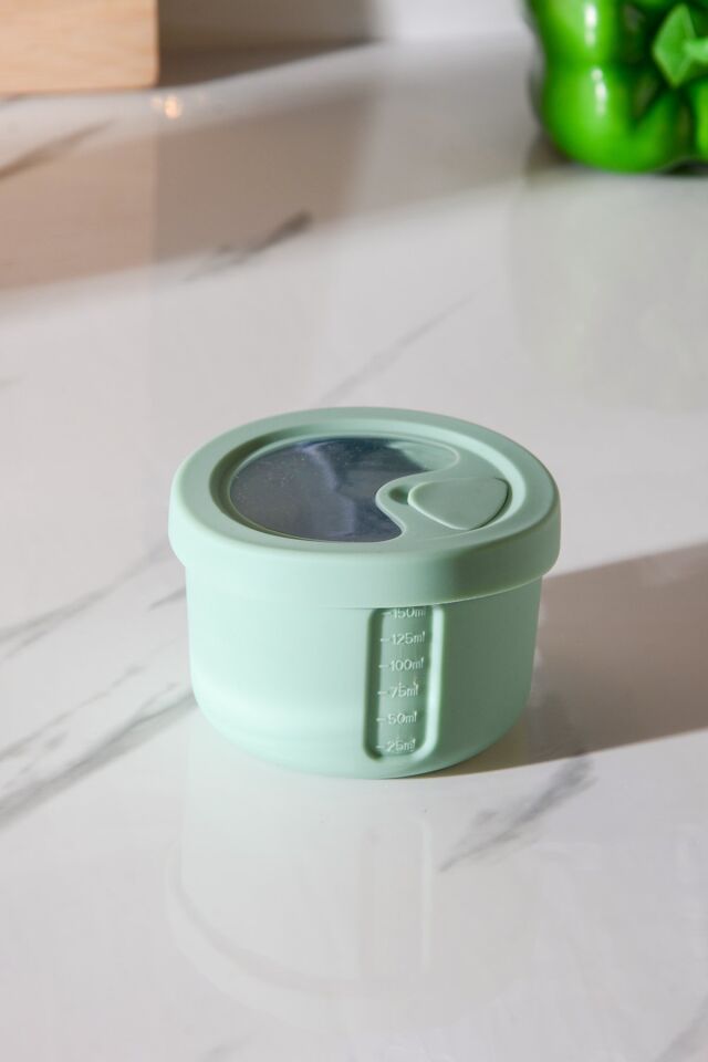 Pastel Hava Sızdırmaz Yuvarlak Silikon Saklama Kabı 150 ml | Yeşil