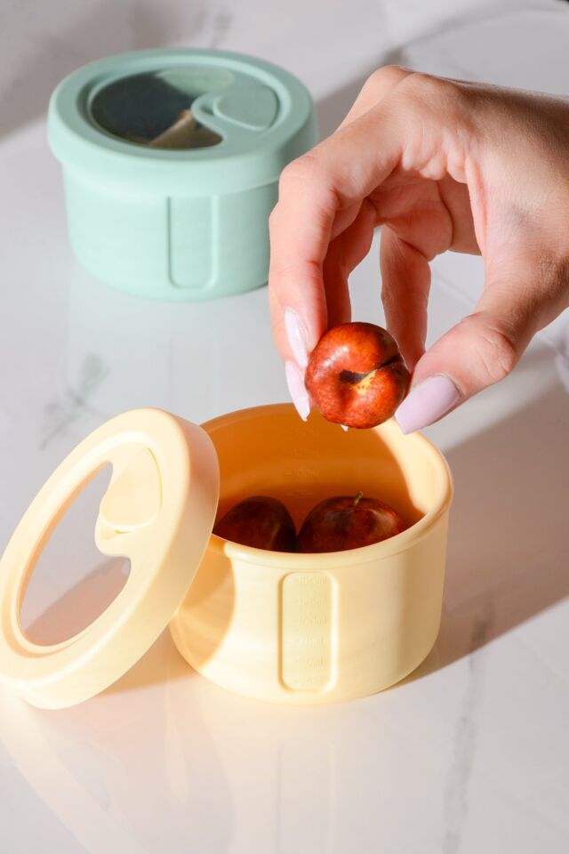 Pastel Hava Sızdırmaz Yuvarlak Silikon Saklama Kabı 150 ml | Sarı