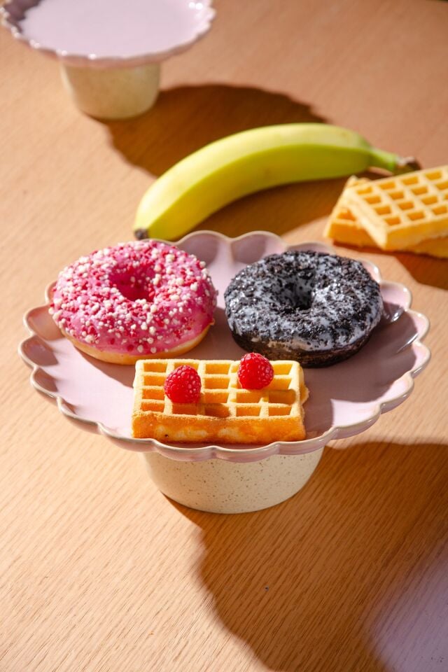 Fungo Ayaklı Pasta Kek Sunum Tabağı 23 cm | Pembe