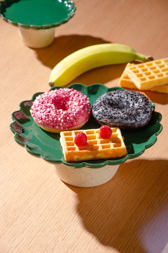 Fungo Ayaklı Pasta Kek Sunum Tabağı 23 cm | Yeşil