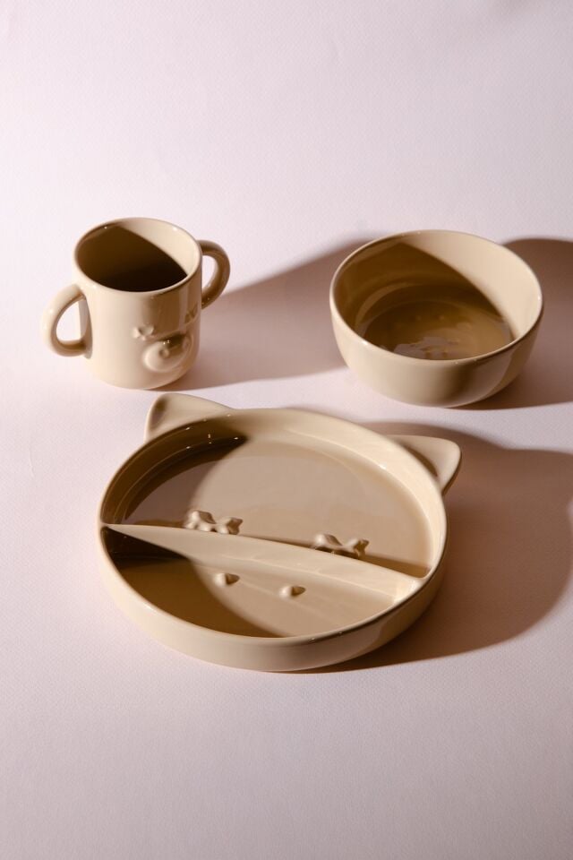 Lulu 3 Parça Zürafa Desenli Mama Seti | Kahverengi