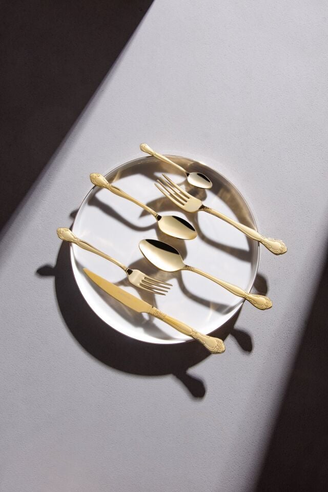 Venezia 6 Kişilik 36 Parça Çatal Kaşık Bıçak Takımı | Gold