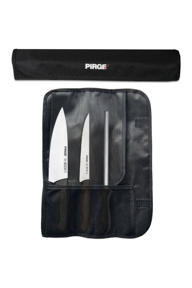 Ecco Çantalı 3'lü Bıçağı Seti Siyah